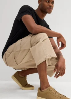 bonprix Pantalon cargo extensible et loose, longueur 3/4|Homme Pantalons