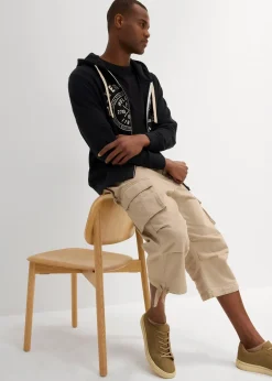 bonprix Pantalon cargo extensible et loose, longueur 3/4|Homme Pantalons