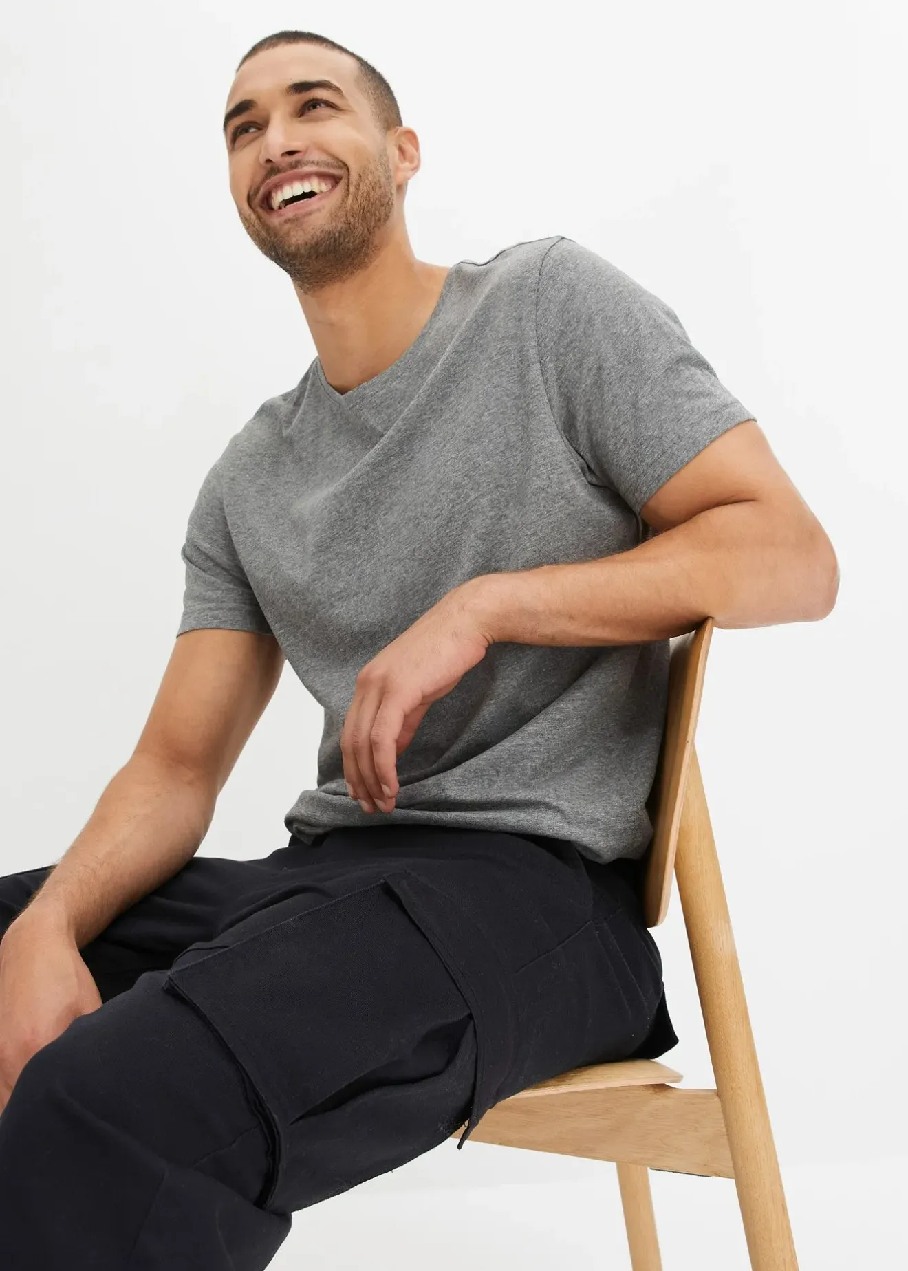 bonprix Pantalon cargo loose en coton extensible et robuste|Homme Pantalons