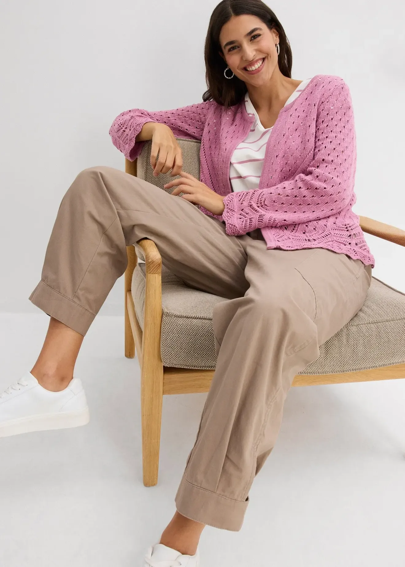 bonprix Pantalon cargo raccourci|Femme Pantalons