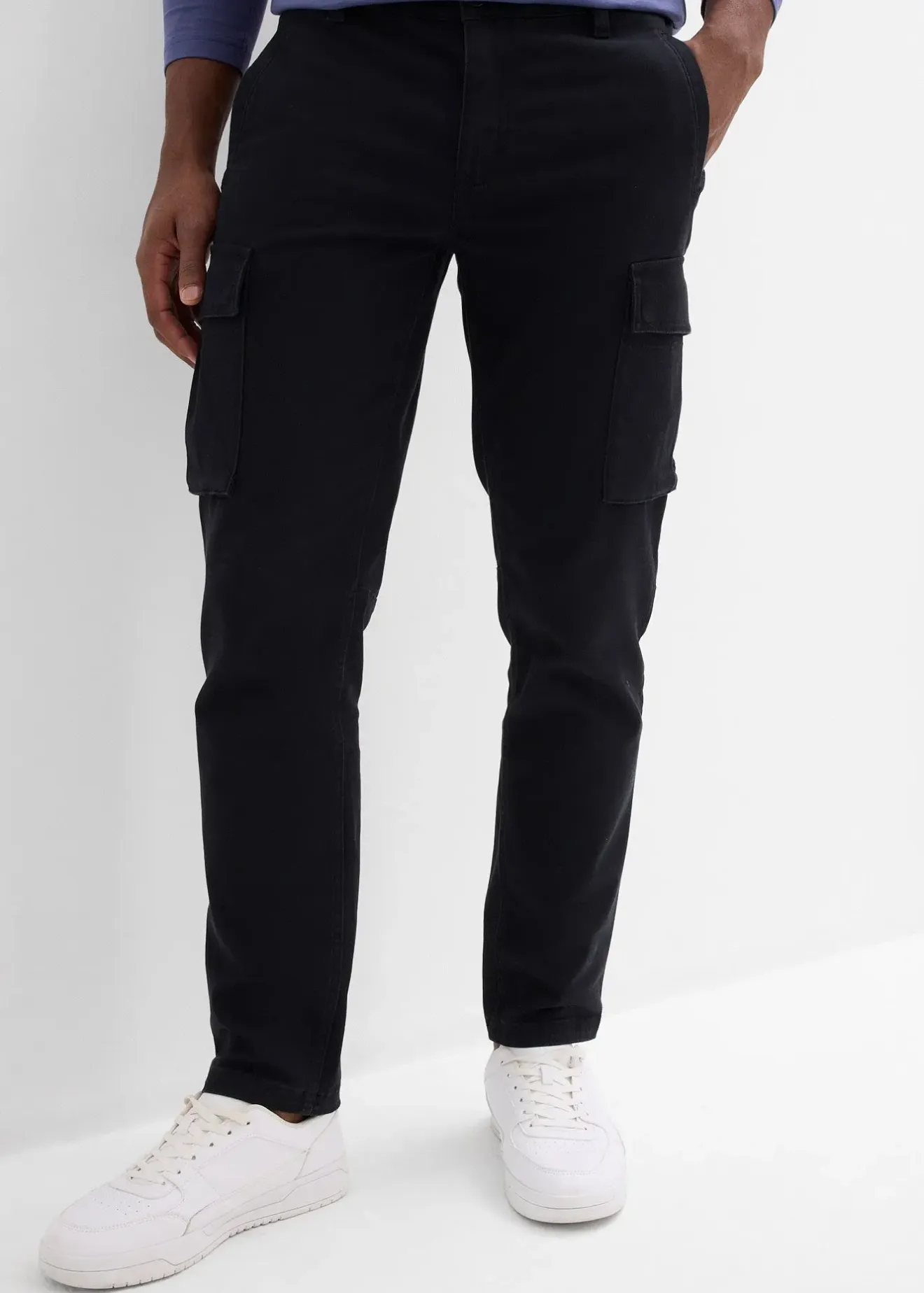 bonprix Pantalon cargo regular en coton extensible et robuste, droit|Homme Vêtements De Plein Air|Pantalons