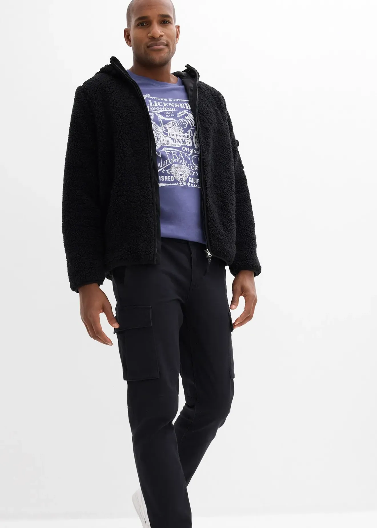 bonprix Pantalon cargo regular en coton extensible et robuste, droit|Homme Vêtements De Plein Air|Pantalons