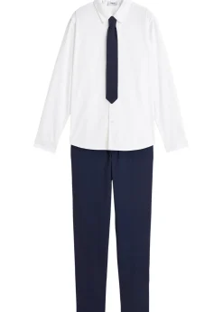 bonprix Pantalon chino, chemise manches longues et cravate (ens. 3 pces)|Enfant Vêtements Enfant|Garçons 9-16 Ans·Costumes & Chemises