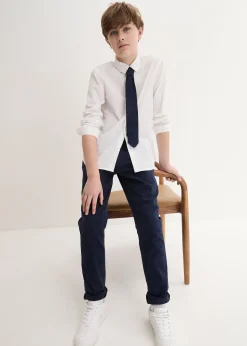 bonprix Pantalon chino, chemise manches longues et cravate (ens. 3 pces)|Enfant Vêtements Enfant|Garçons 9-16 Ans·Costumes & Chemises