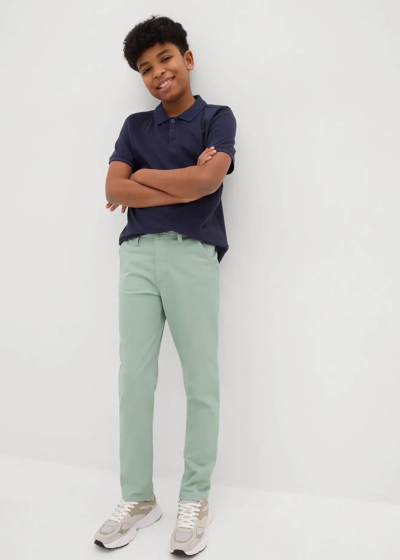 bonprix Pantalon chino droit à taille ajustable, slim|Enfant Vêtements Enfant|Garçons 9-16 Ans·Pantalons
