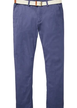 bonprix Pantalon chino droit avec taille élastique et ceinture, regular|Homme Pantalons