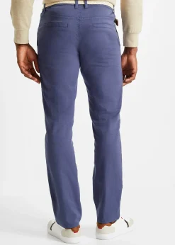 bonprix Pantalon chino droit avec taille élastique et ceinture, regular|Homme Pantalons