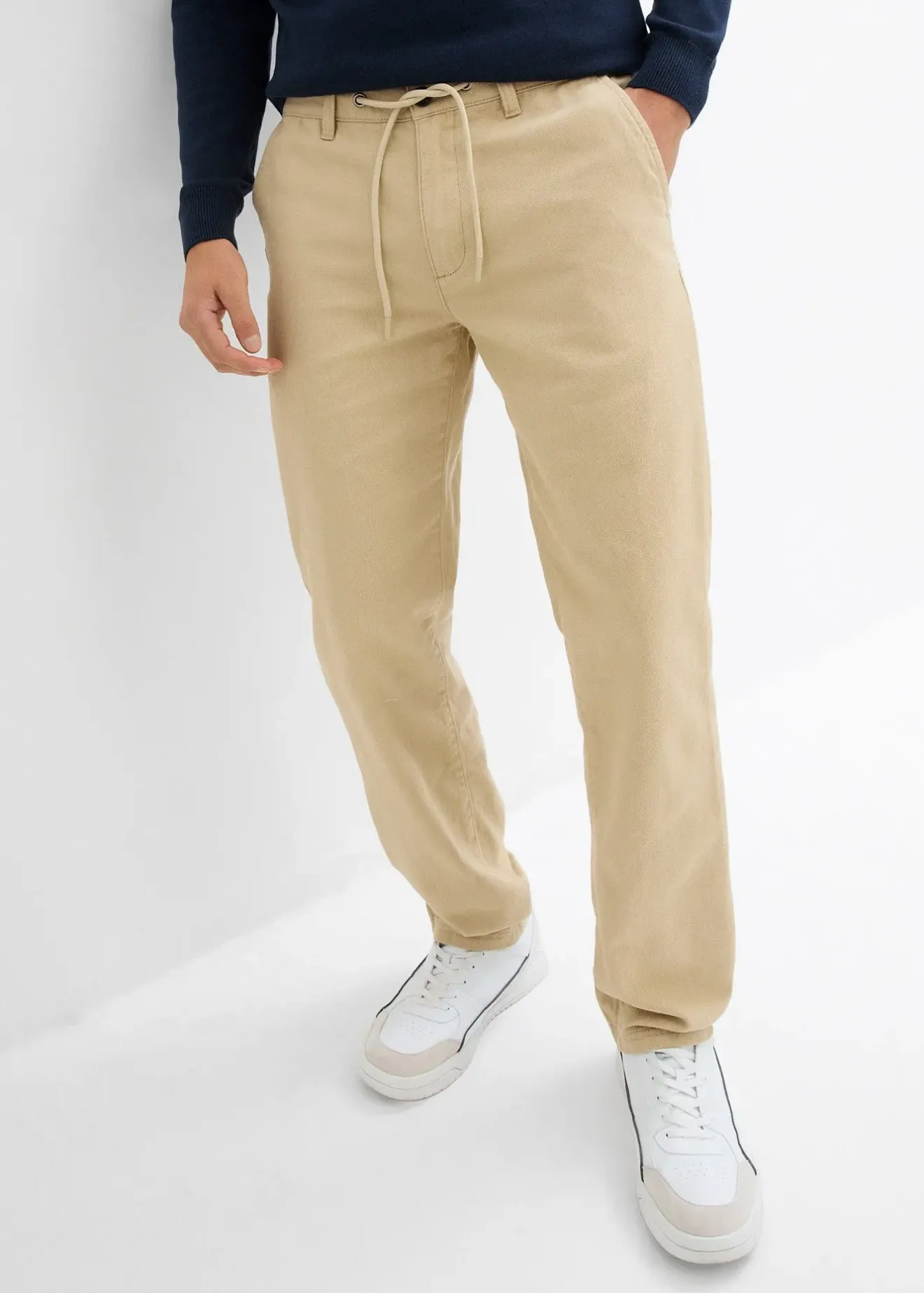 bonprix Pantalon chino droit et ample, 100% coton|Homme Pantalons