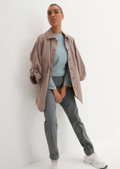 bonprix Pantalon chino en coton, longueur cheville|Femme Pantalons