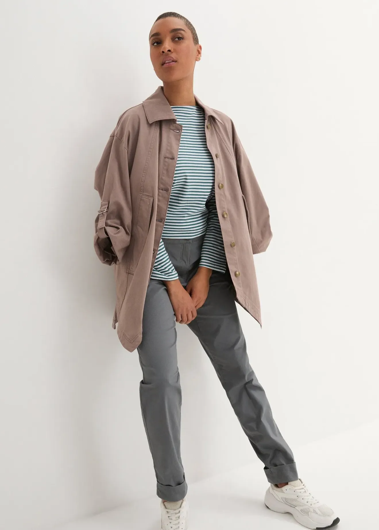 bonprix Pantalon chino en coton, longueur cheville|Femme Pantalons