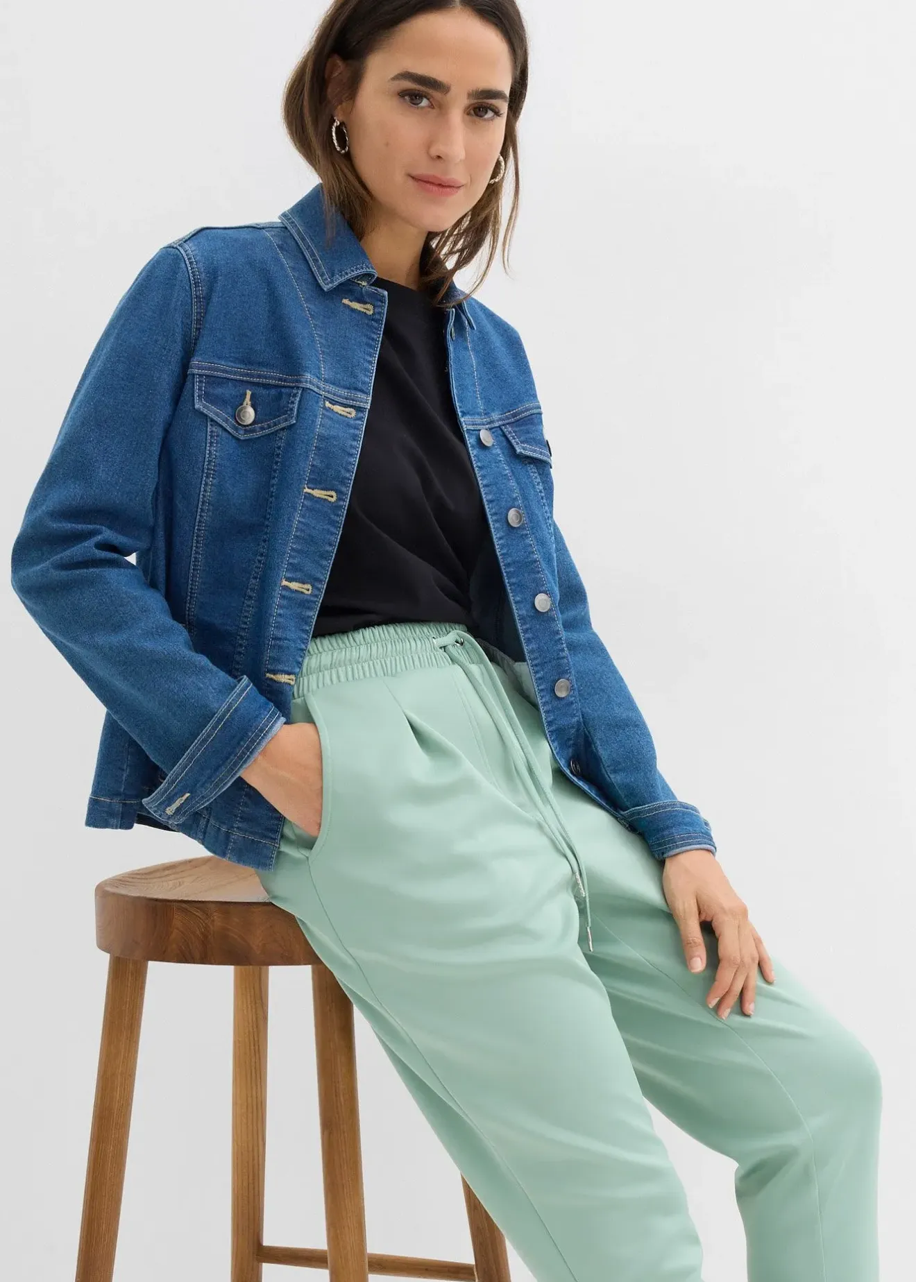 bonprix Pantalon chino en néoprène|Femme Basiques|Pantalons