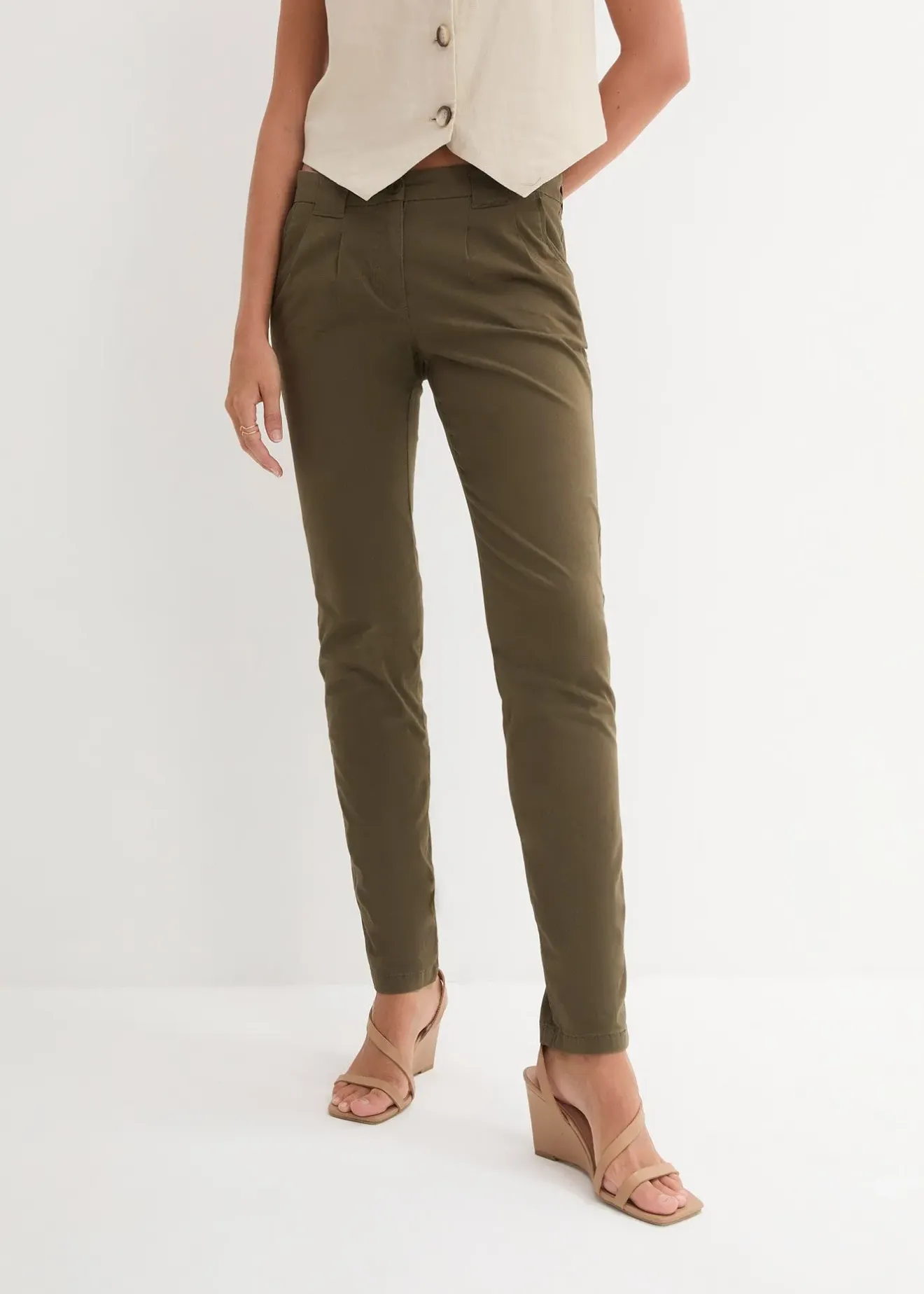 Femme bonprix Tailles Petite|Pantalon chino extensible