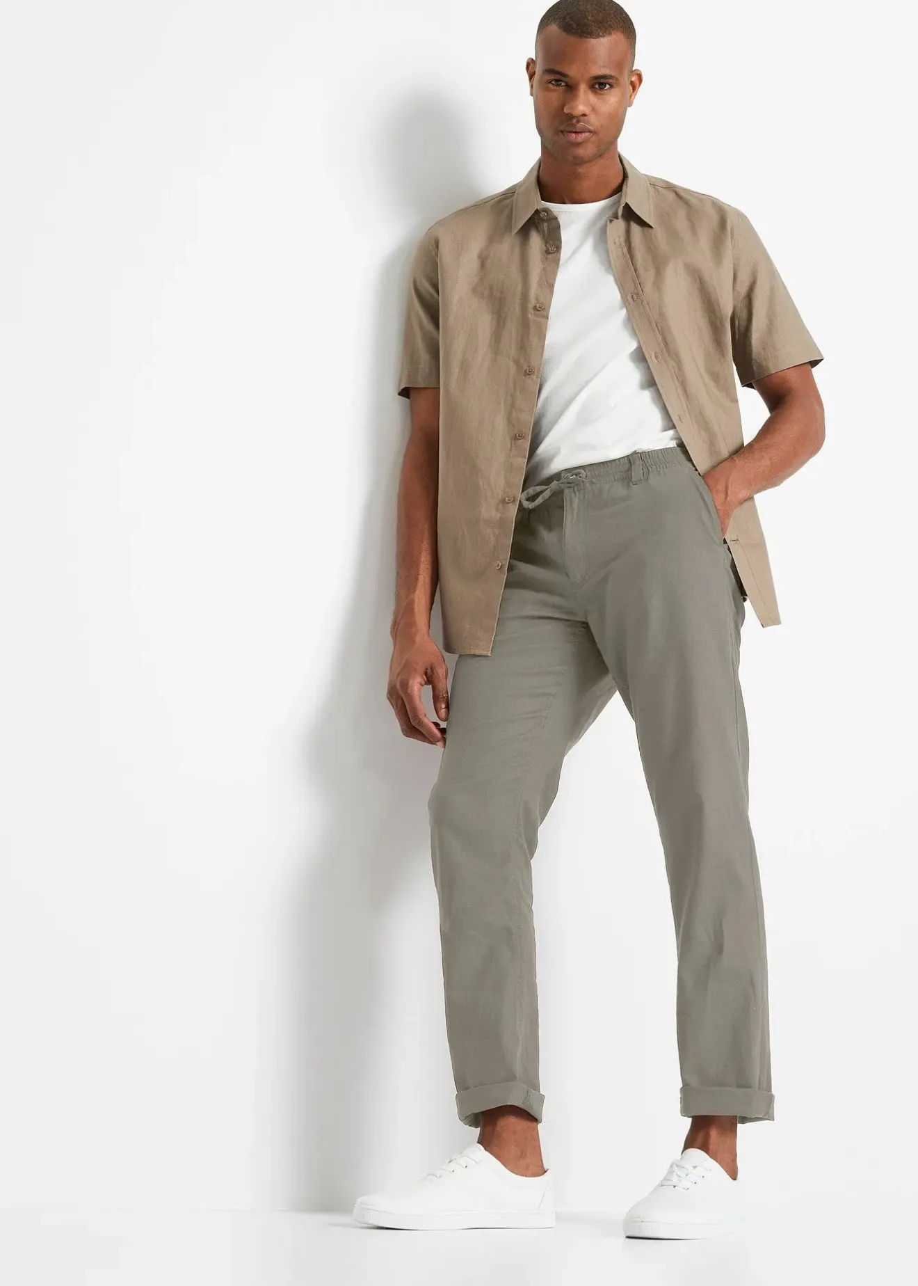 bonprix Pantalon chino léger, regular, droit|Homme Pantalons