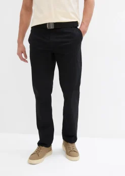 bonprix Pantalon chino regular avec ceinture, taille élastiquée, droit|Homme Pantalons