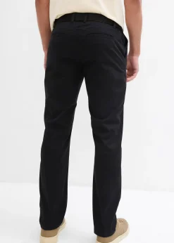 bonprix Pantalon chino regular avec ceinture, taille élastiquée, droit|Homme Pantalons