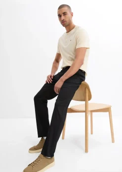 bonprix Pantalon chino regular avec ceinture, taille élastiquée, droit|Homme Pantalons