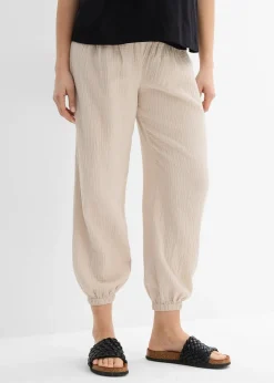 bonprix Pantalon de grossesse 2en1, 100% gaze de coton|Femme Femme Enceinte
