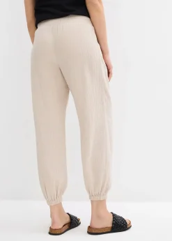 bonprix Pantalon de grossesse 2en1, 100% gaze de coton|Femme Femme Enceinte