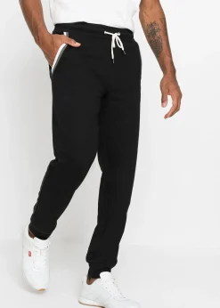 bonprix Pantalon de jogging à détails contrastants, 100% coton|Homme Vêtements De Sport|Sweats