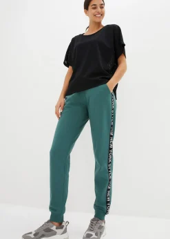 Femme bonprix Sweats|Pantalons|Pantalon de jogging avec finitions bord-côtes et imprimé
