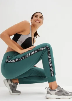 Femme bonprix Sweats|Pantalons|Pantalon de jogging avec finitions bord-côtes et imprimé