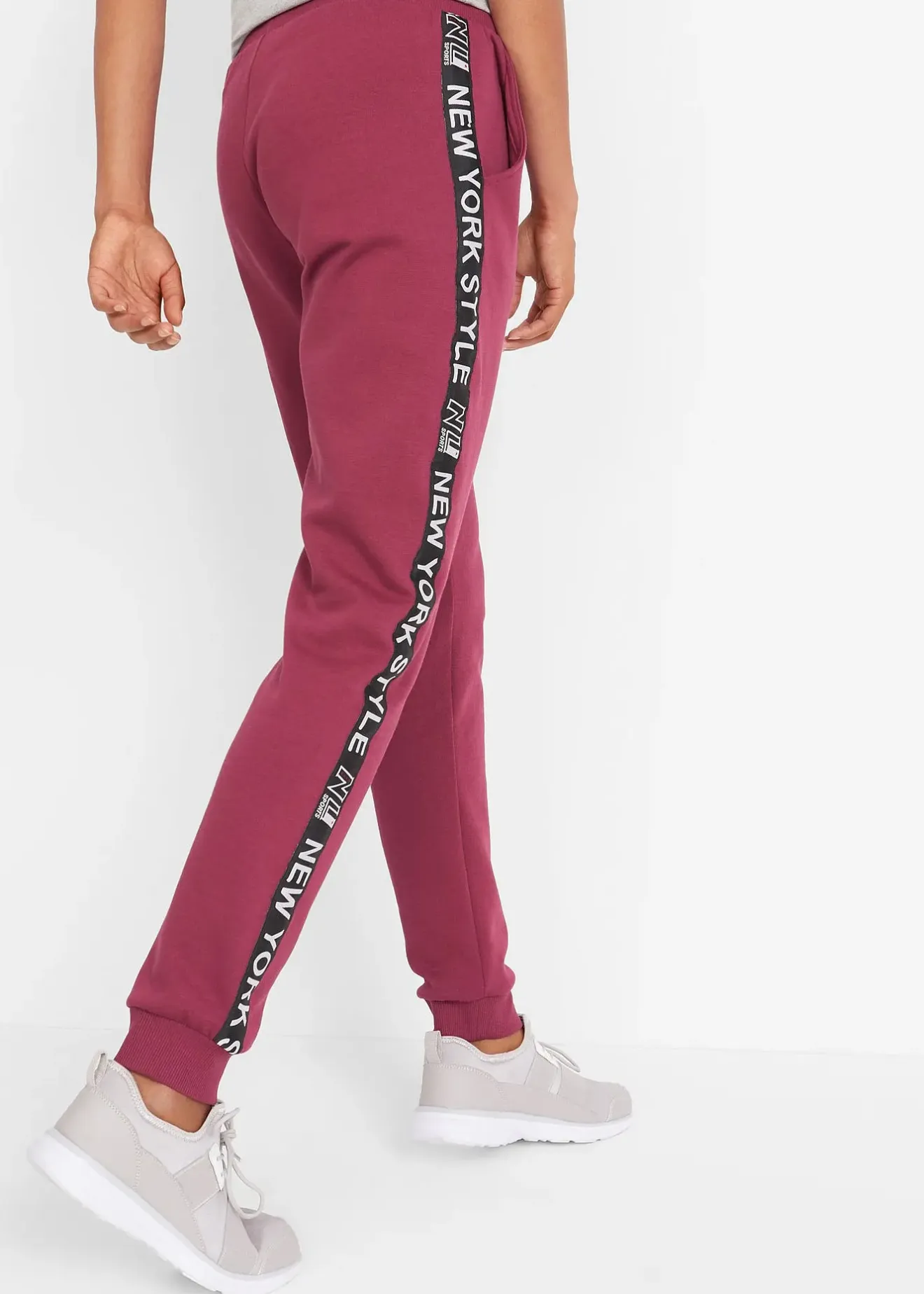 bonprix Pantalon de jogging avec finitions bord-côtes et imprimé|Femme Sweats|Pantalons