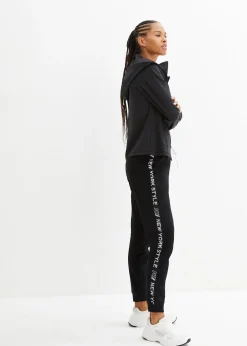 bonprix Pantalon de jogging avec finitions bord-côtes et imprimé|Femme Sweats|Pantalons
