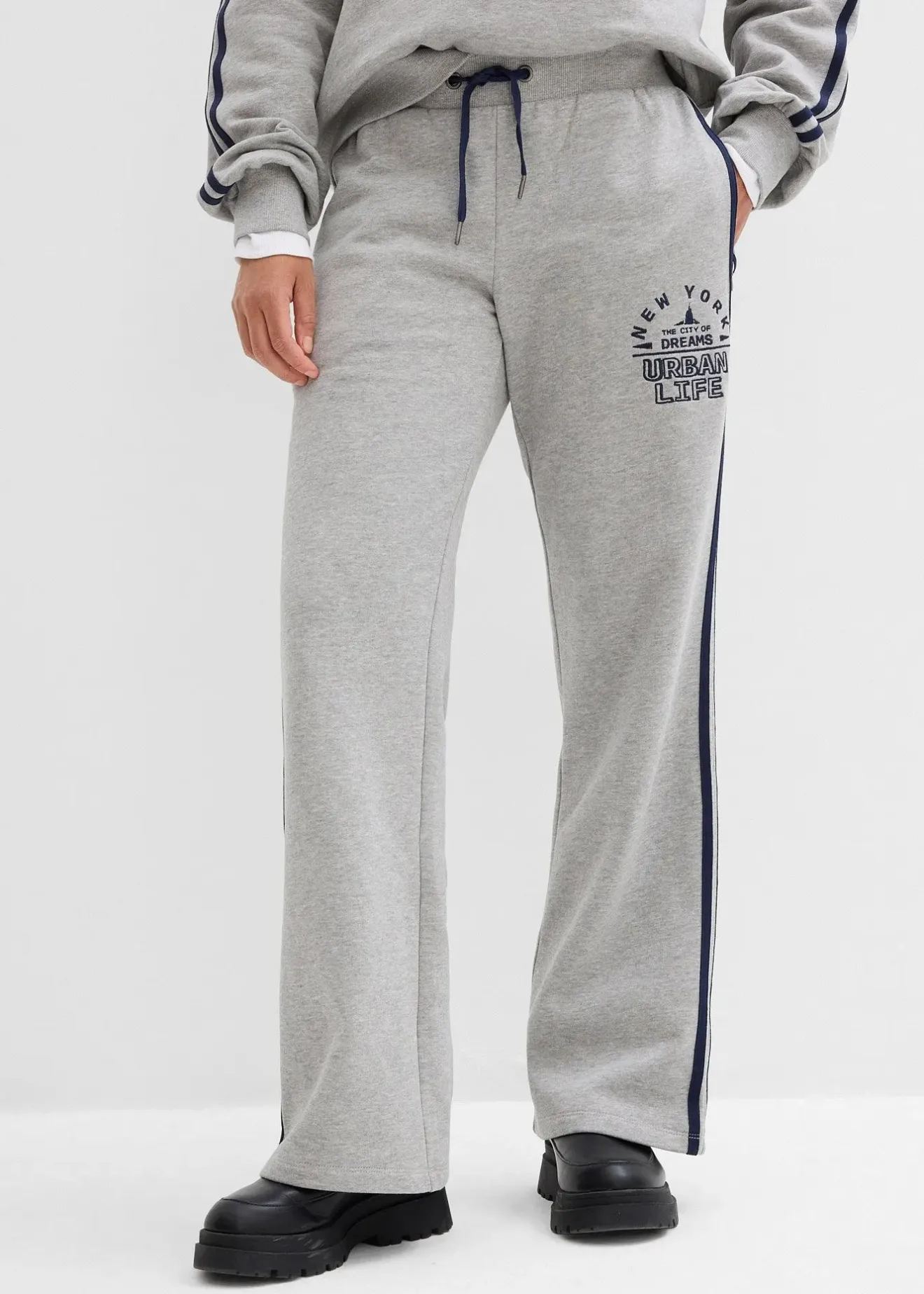 Femme bonprix Sweats|Pantalons|Pantalon de jogging doux en coton mélangé