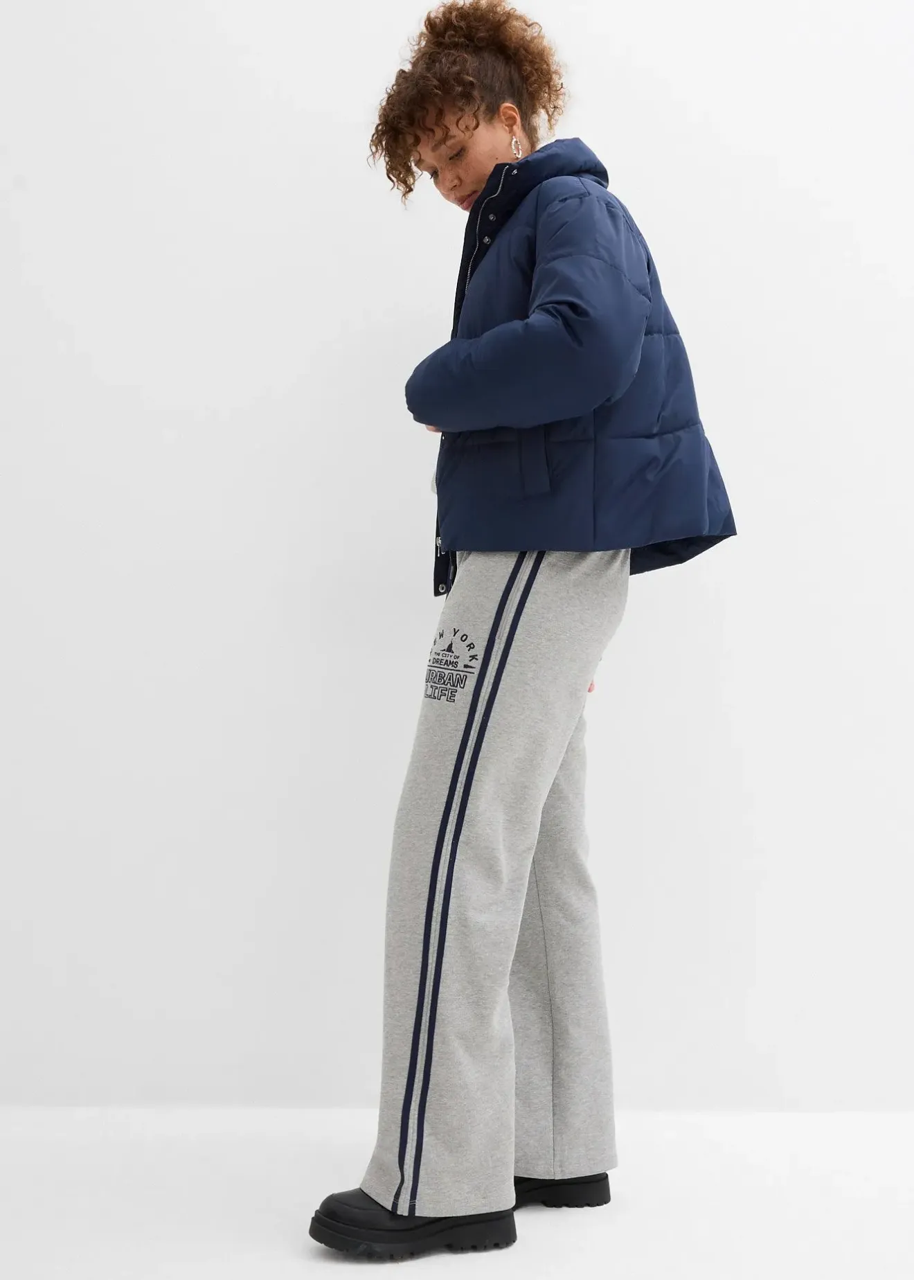 Femme bonprix Sweats|Pantalons|Pantalon de jogging doux en coton mélangé