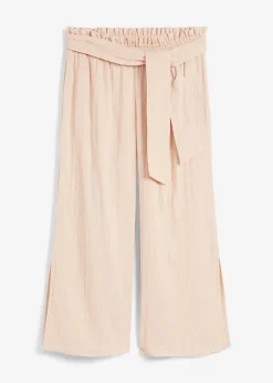 Femme bonprix Vêtements De Plage|Pantalons|Pantalon de plage en gaze de coton, longueur 3/4