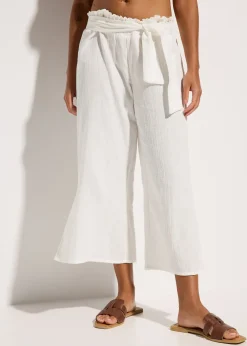 bonprix Pantalon de plage en gaze de coton, longueur 3/4|Femme Vêtements De Plage|Pantalons