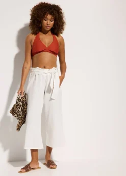 bonprix Pantalon de plage en gaze de coton, longueur 3/4|Femme Vêtements De Plage|Pantalons