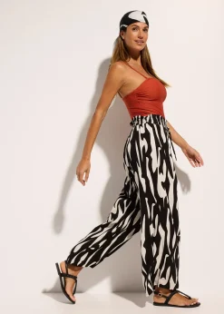 bonprix Pantalon de plage en viscose fluide|Femme Vêtements De Plage|Pantalons
