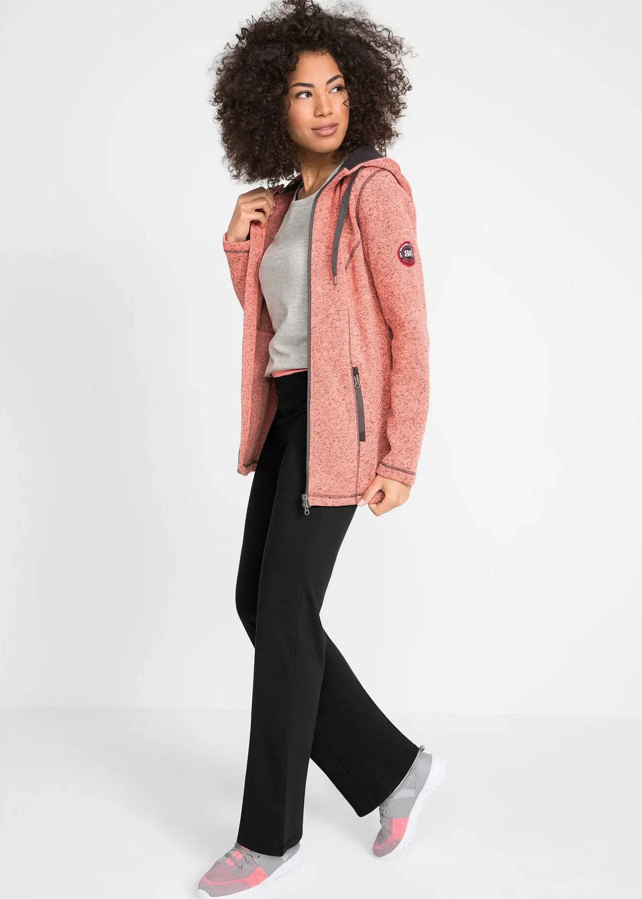 Femme bonprix Vêtements De Sport|Pantalons|Pantalon de sport en coton, jambes évasées