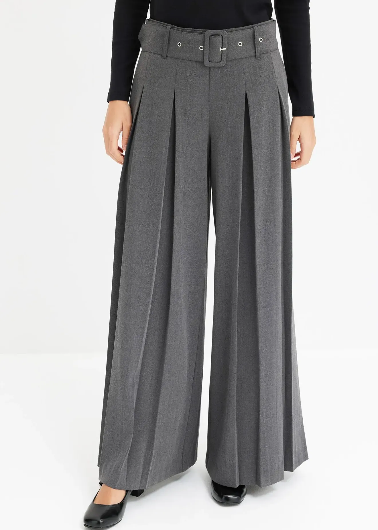 Femme bonprix Tailles Petite|Pantalons|Pantalon de tailleur fluide en viscose mélangée