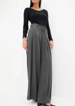 Femme bonprix Tailles Petite|Pantalons|Pantalon de tailleur fluide en viscose mélangée