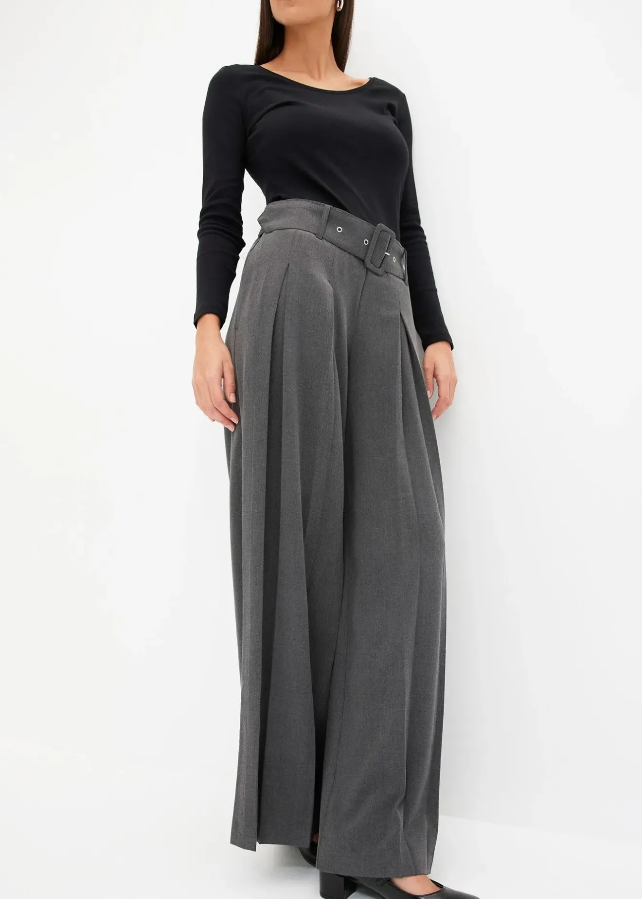 Femme bonprix Tailles Petite|Pantalons|Pantalon de tailleur fluide en viscose mélangée