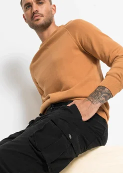 bonprix Pantalon droit cargo, regular, à taille élastiquée|Homme Pantalons