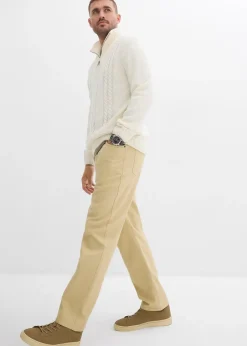 Homme bonprix Pantalons|Pantalon droit en twill à taille élastiquée, loose