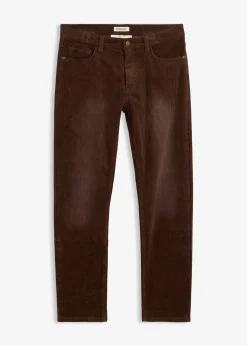 bonprix Pantalon droit en velours côtelé extensible aspect délavé, regular|Homme Pantalons