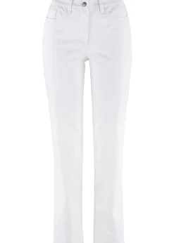 Femme bonprix Pantalons|Pantalon droit et extensible, taille mi-haute