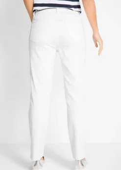 Femme bonprix Pantalons|Pantalon droit et extensible, taille mi-haute