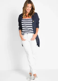 Femme bonprix Pantalons|Pantalon droit et extensible, taille mi-haute