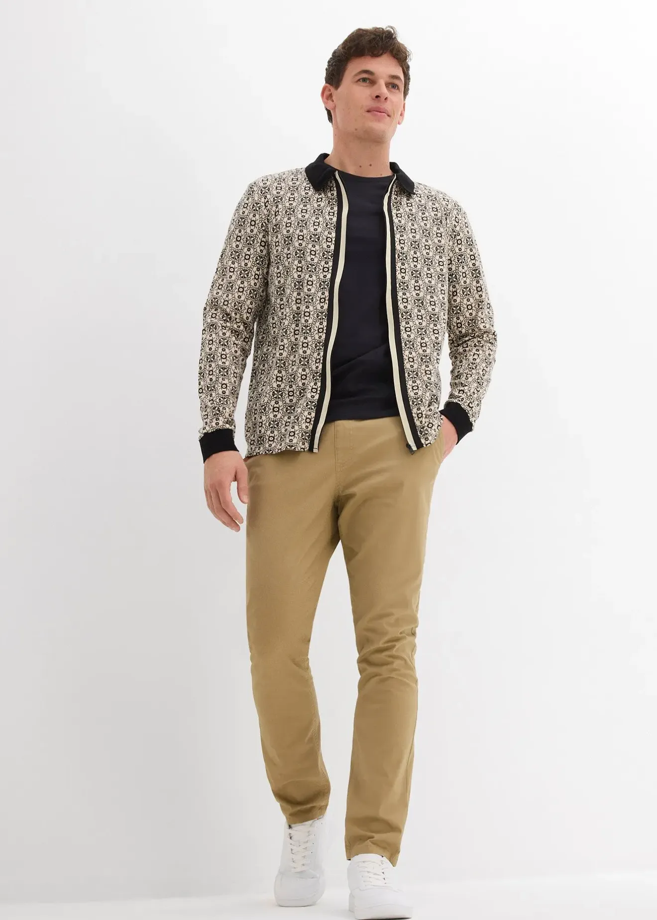 bonprix Pantalon droit regular et extensible à taille élastiquée|Homme Pantalons