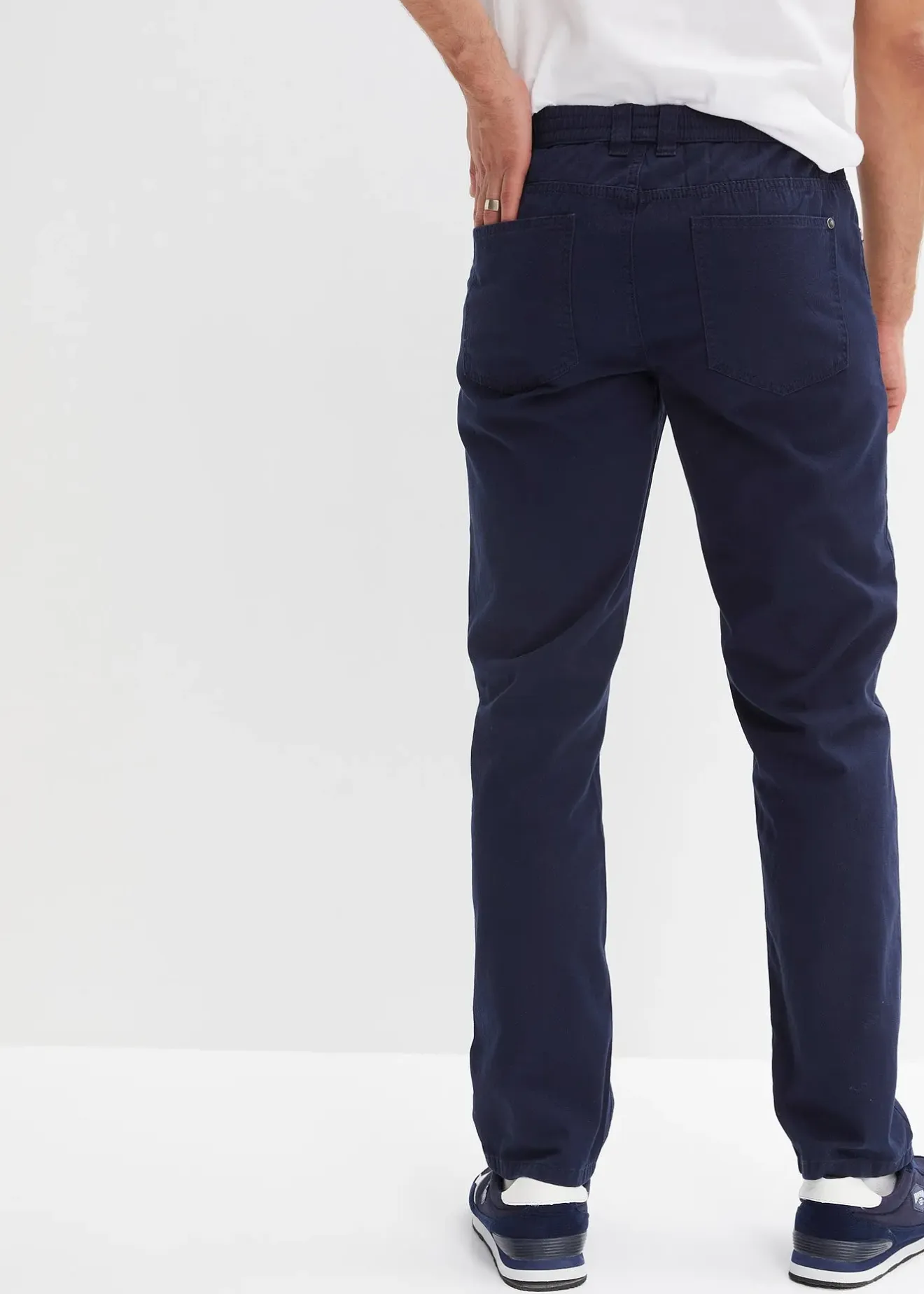 bonprix Pantalon droit taillé élastiquée 100% coton, Regular|Homme Pantalons