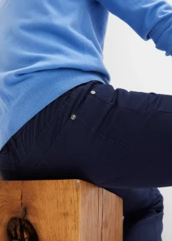 bonprix Pantalon droit taillé élastiquée 100% coton, Regular|Homme Pantalons