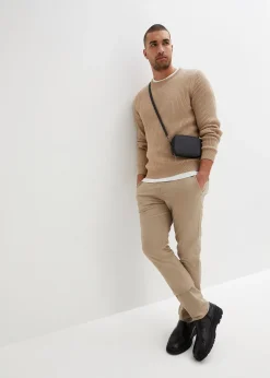 bonprix Pantalon droit taille élastiquée, slim|Homme Pantalons