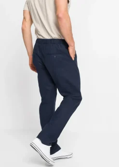Homme bonprix Pantalons|Pantalon droit taille élastiquée en lin majoritaire, regular