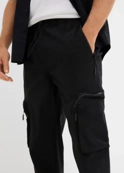 bonprix Pantalon droit très extensible à poches cargo zippées, regular|Homme Pantalons