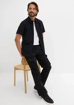 bonprix Pantalon droit très extensible à poches cargo zippées, regular|Homme Pantalons